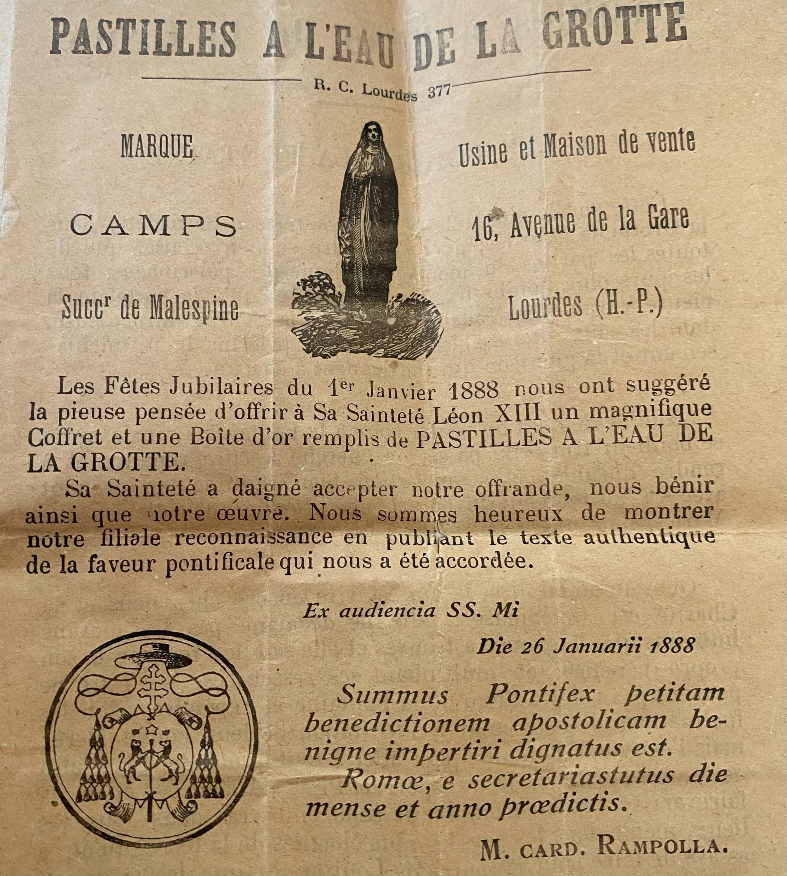 Sachet de pastilles Malespine® à l'eau de Lourdes, 200 gr, saveur anis