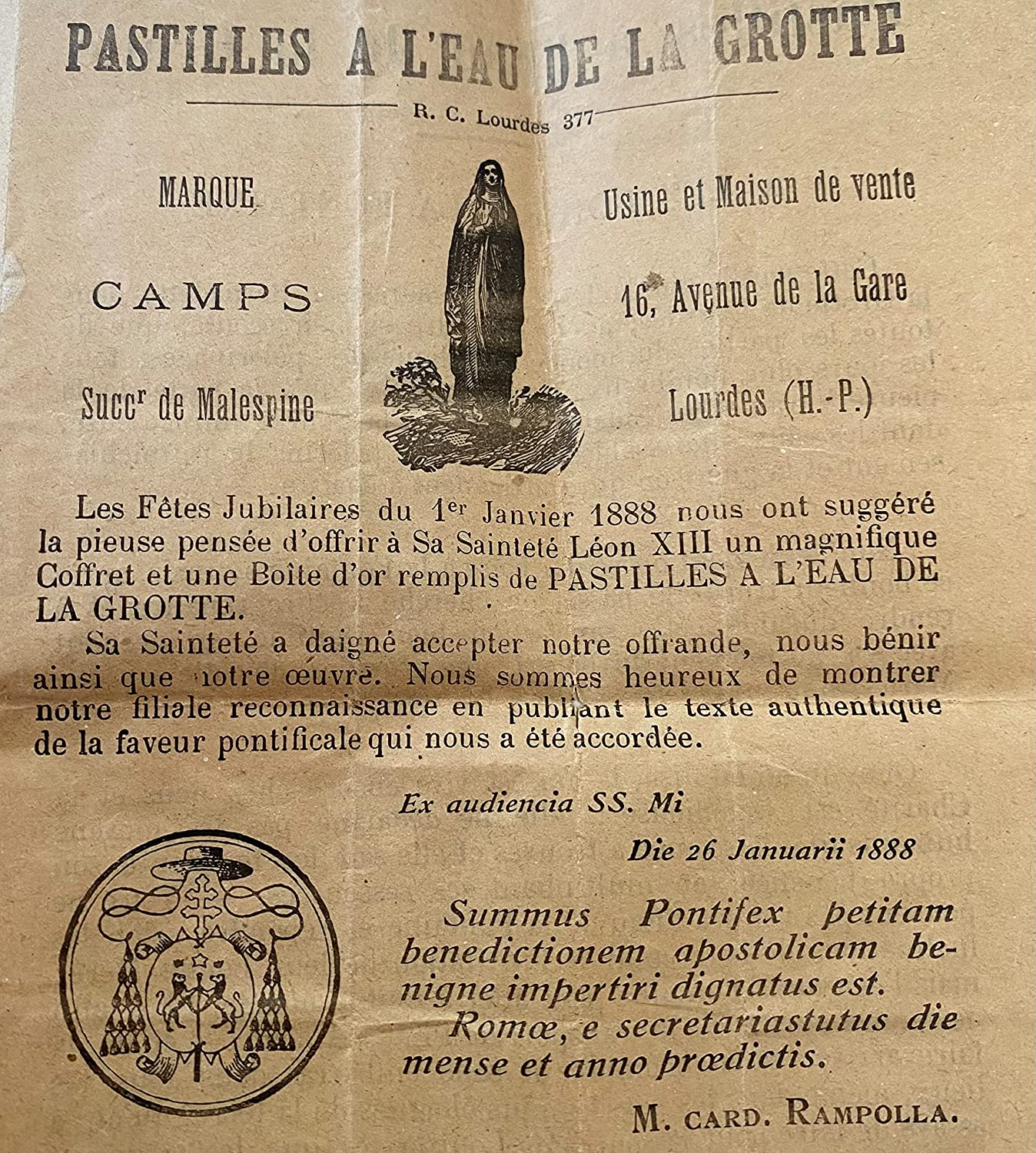 Sachet de pastilles Malespine® à l'eau de Lourdes, 130 gr, saveur anis