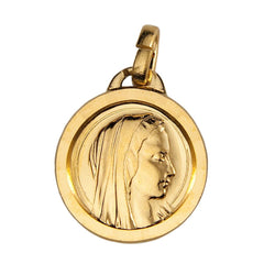 Médaille vierge dorée  ronde 17.5 mm eau de lourdes - Médaille vierge dorée  ronde 17.5 mm eau de lourdes