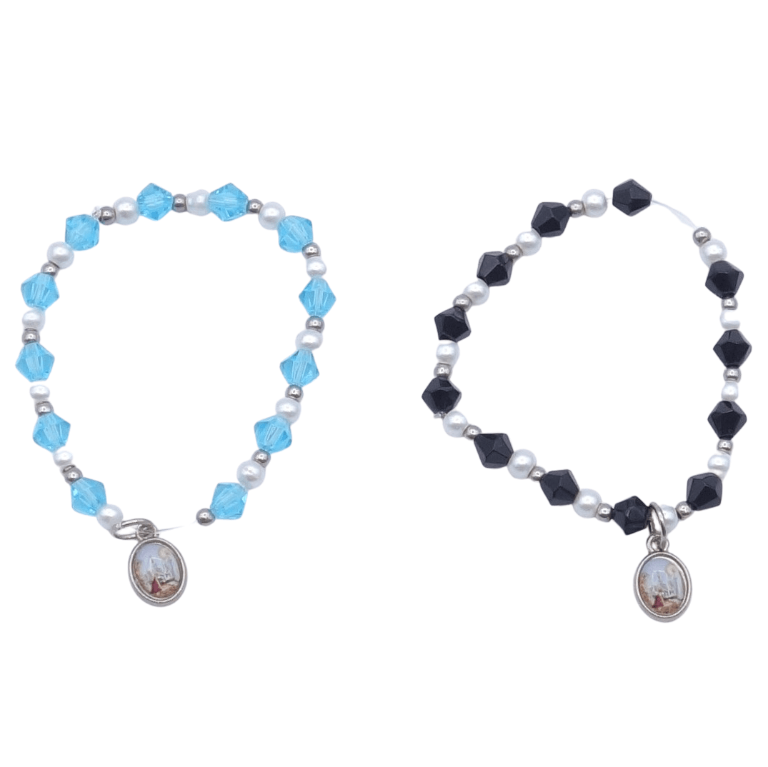 Bracelet sur élastique cristal et perle couleurs au choix (prix à l'unité) - Bracelet sur élastique cristal et perle couleurs au choix (prix à l'unité)