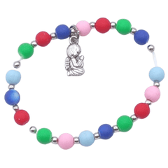 Bracelet enfant sur élastique multicolore et breloques - Bracelet enfant sur élastique multicolore et breloques