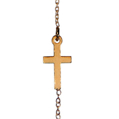 Bracelet dizaine Argent Rosé avec Médaille Miraculeuse et Croix bracelet Souvenirs de Lourdes