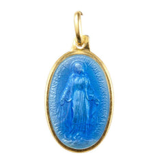 Médaille Vierge Miraculeuse Argent Doré 925/000 ovale 17 mm - Souvenirs de Lourdes