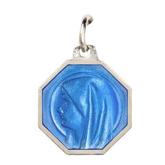 Médaille Apparition de Lourdes Argent 925/000 Octogonale 12 mm médaille Souvenirs de Lourdes