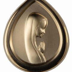 Médaille Profil de Vierge plaqué-or 3 microns forme poire médaille Souvenirs de Lourdes