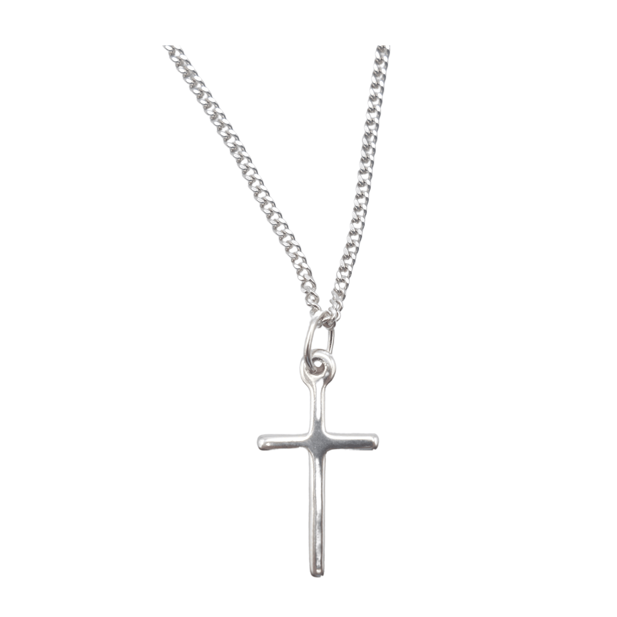 Parure argentée composée d'une  croix  12x23 mm et d'une chaine en 45 cm - Parure argentée composée d'une  croix  12x23 mm et d'une chaine en 45 cm